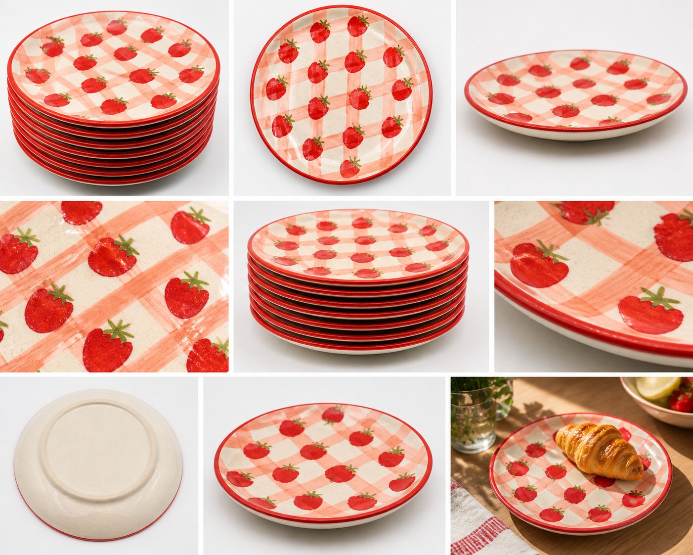Strawberry Ceramic Plate Set