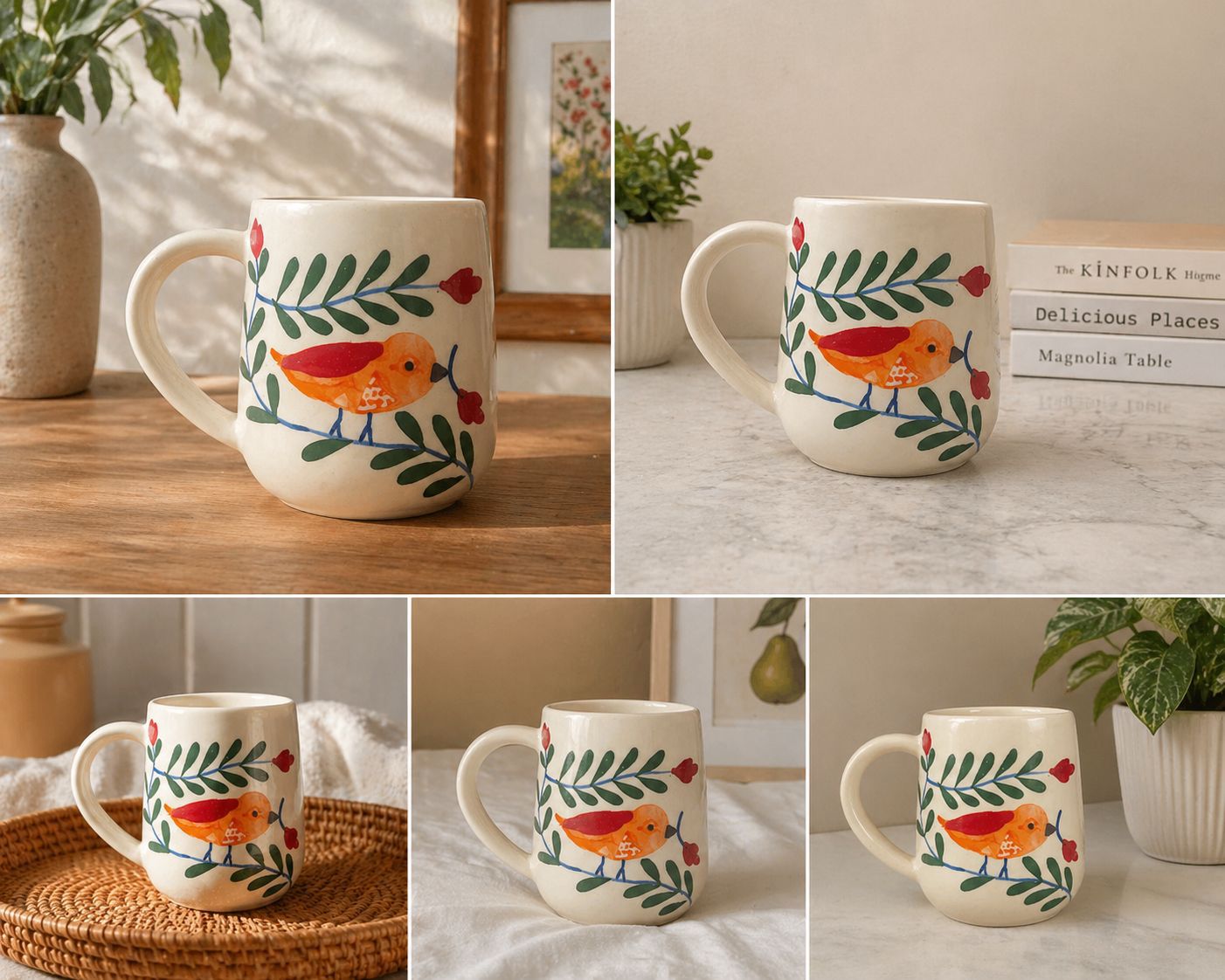Navy Bow Ceramic Mug