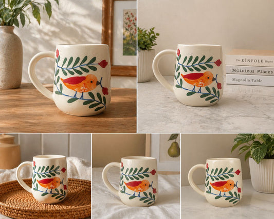 Navy Bow Ceramic Mug
