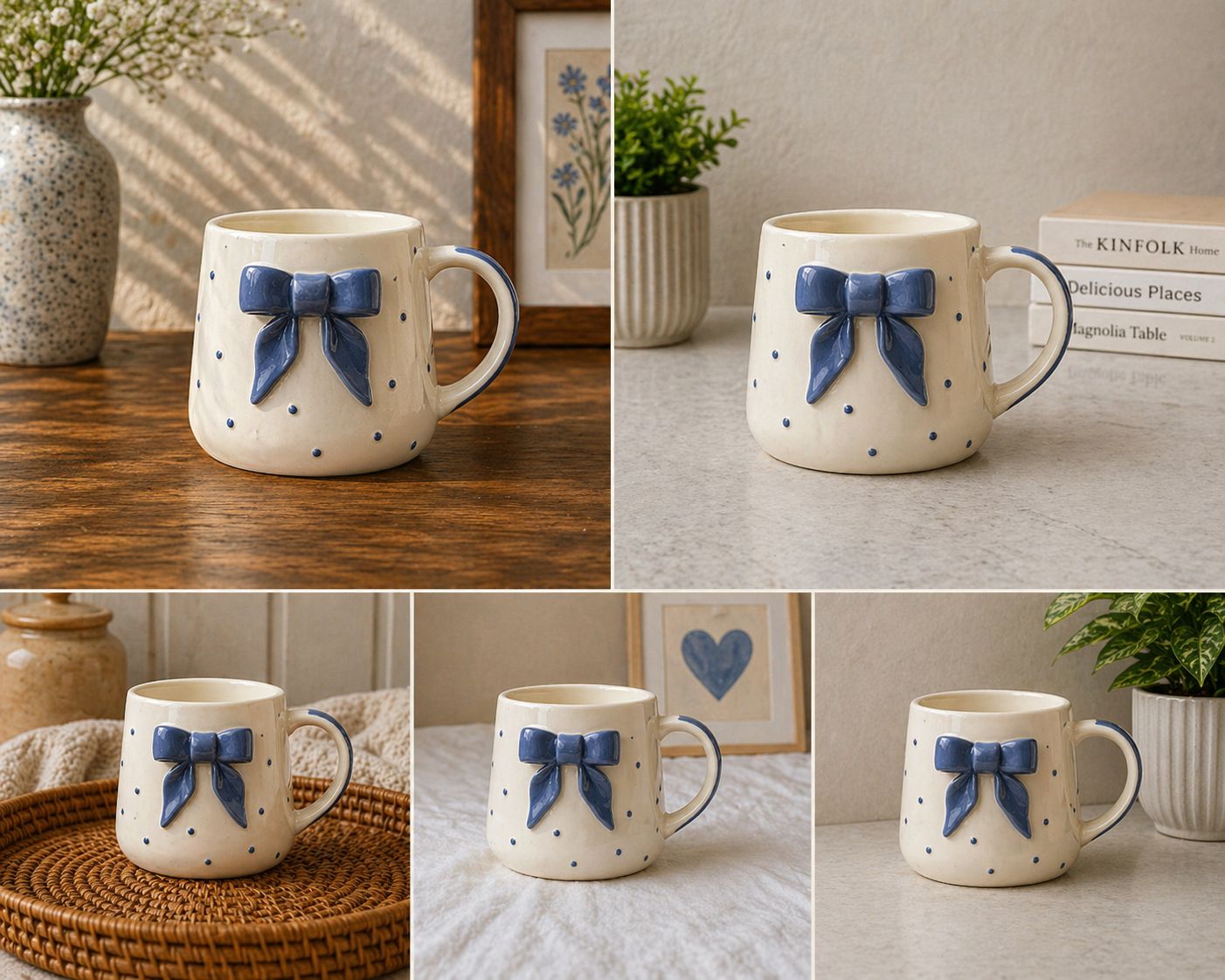 Navy Floral Ceramic Jar