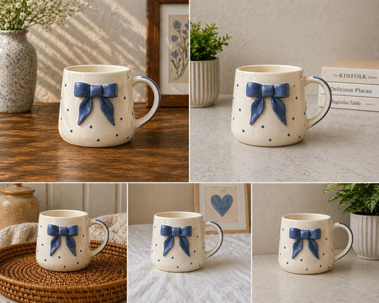 Navy Floral Ceramic Jar