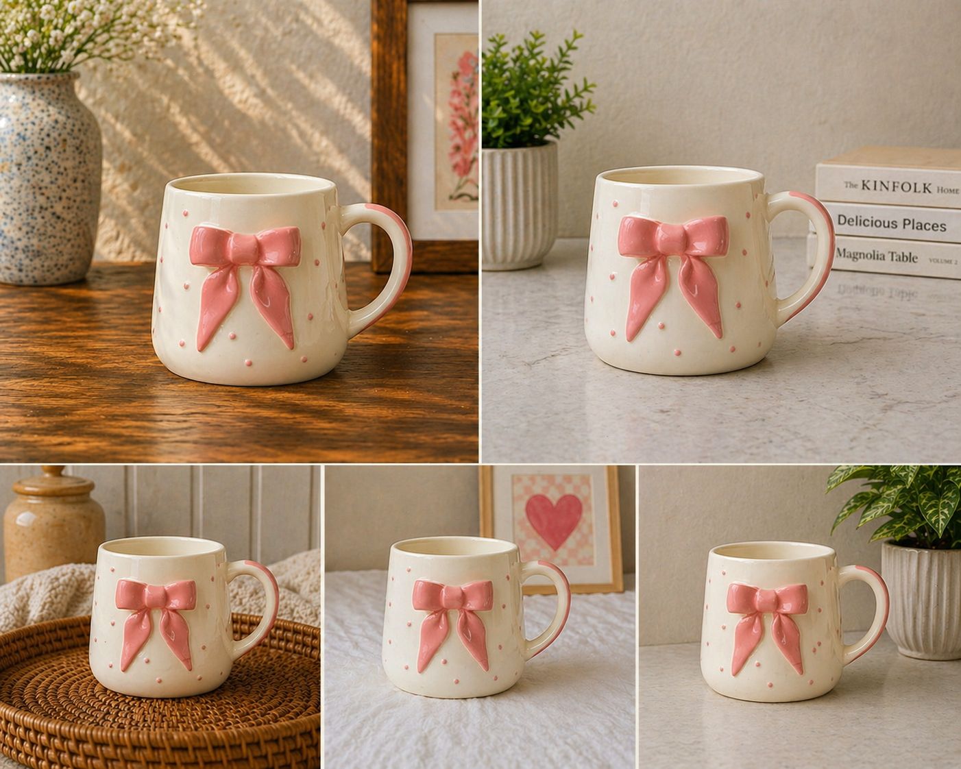 Pink Bow Ceramic Mug