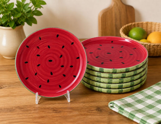 Watermelon Slice Ceramic Plate Set